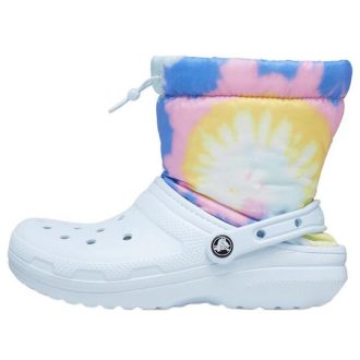Cizme Crocs Classic Lined Neo Puff „Tie Dye Mineral Blue” 207328-002