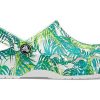 Crocs 4 Printing Outdoor Toc plat Beach Sports Sandale albe verzi „Alb Verde” 206230-1C8