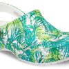 Crocs 4 Printing Outdoor Toc plat Beach Sports Sandale albe verzi „Alb Verde” 206230-1C8