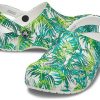 Crocs 4 Printing Outdoor Toc plat Beach Sports Sandale albe verzi „Alb Verde” 206230-1C8