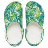 Crocs 4 Printing Outdoor Toc plat Beach Sports Sandale albe verzi „Alb Verde” 206230-1C8