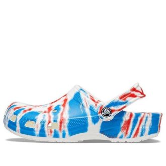 Crocs Classic Pattern Rezistent la uzură Anti-alunecare Sport Unisex Alb Albastru Roșu Sandale „Alb Albastru Roșu” 205453-928