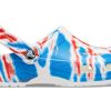 Crocs Classic Pattern Rezistent la uzură Anti-alunecare Sport Unisex Alb Albastru Roșu Sandale „Alb Albastru Roșu” 205453-928