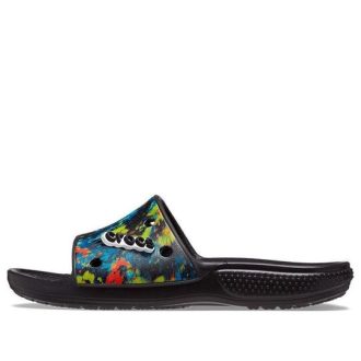 Crocs Classic Tie-Dye Graphic Slide „Negru” 206520-988
