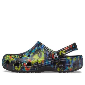 Crocs Classic Tie Dye Pattern Sandale Crocs Beach Unisex Denim Blue 205453-4SW