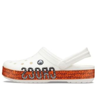 Crocs Crocband Logo Motion Clog Sandale unisex alb portocaliu „White Orange” 206381-127