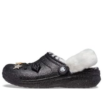 Crocs Disco Classic Saboți Disco Glitter cu căptușeală „Black White” 208075-0ZS
