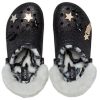 Crocs Disco Classic Saboți Disco Glitter cu căptușeală „Black White” 208075-0ZS