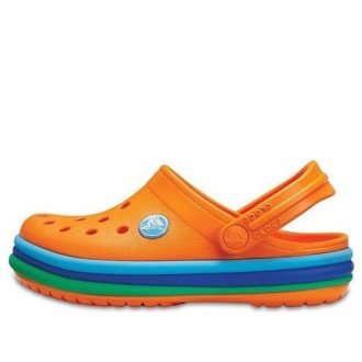 Crocs (GS) Saboți Crocband Rainbow Band „Orange Blue” 205205-80O