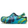 Crocs (GS) Saboți cu căptușeală clasică marmorată „Blue Tie Dye” 207238-4HQ