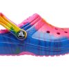 Crocs (GS) Saboți grafici cu căptușeală TieDye „Blue Pink” 206683-6RW