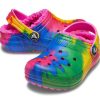 Crocs (GS) Saboți grafici cu căptușeală TieDye „Blue Pink” 206683-6RW