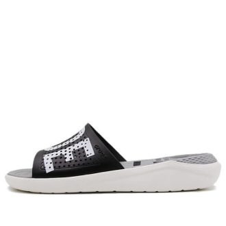 Crocs LiteRide LOGO Papuci unisex negri „Black White” 205562-066