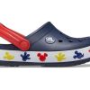 Crocs (PS) Mickey Outdoor Sandale sport cu toc plat, albastru adânc 207077-410