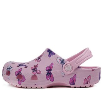 Crocs (PS) Saboți clasici, model fluture, în aer liber, toc plat, sport, sandale roz 206414-6GD