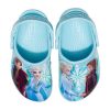 Crocs (PS) Sandale albastre sport cu toc plat cu imprimare înghețată în aer liber 207078-4O9 Crocs (PS) Sandale albastre sport cu toc plat cu imprimare înghețată în aer liber 207078-4O9