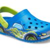 Crocs (PS) Sandale sport albastre cu model amuzant cu toc plat 207074-4JL