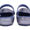 Crocs (PS) Sandale sport albastre lucioase cu toc plat pentru exterior 206370-434 Crocs (PS) Sandale sport albastre lucioase cu toc plat pentru exterior 206370-434