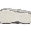 Crocs (PS) Sandale sport lucioase cu toc plat pentru exterior, argintii 206370-93R