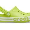 Crocs (PS) Sandale verzi pentru sport de plajă cu toc plat pentru exterior 205100-3TX Crocs (PS) Sandale verzi pentru sport de plajă cu toc plat pentru exterior 205100-3TX