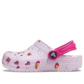 Crocs (TD) Saboți Crocs Classic Graphic Print „Roz” 207321-6GD