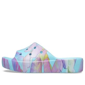 Crocs (WMNS) Classic Platform Palm Print Slide „Blue Multi-Color” 208607-4NQ