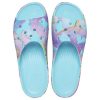 Crocs (WMNS) Classic Platform Palm Print Slide „Blue Multi-Color” 208607-4NQ