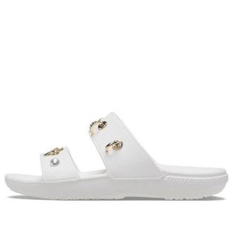 Crocs (WMNS) Papuci sport cu talpă moale, confortabile, cu toc plat, alb 207387-103