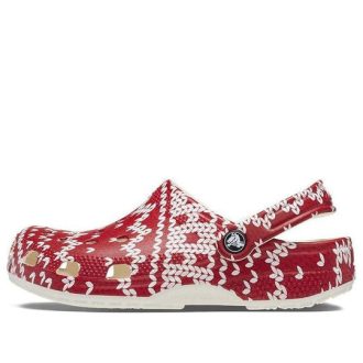 Crocs (WMNS) Pulover clasic de sărbători grafic „Red White” 209237-90H