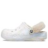 Crocs (WMNS) Saboți marmorat cu căptușit Baya Fuzz Strap „White Multi” 209241