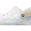 Crocs (WMNS) Saboți marmorat cu căptușit Baya Fuzz Strap „White Multi” 209241