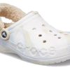 Crocs (WMNS) Saboți marmorat cu căptușit Baya Fuzz Strap „White Multi” 209241