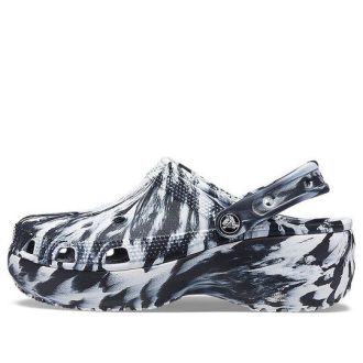 Crocs (WMNS) Saboți marmorat cu platformă clasică „Alb negru” 207176-066 Crocs (WMNS) Saboți marmorat cu platformă clasică „Alb negru” 207176-066