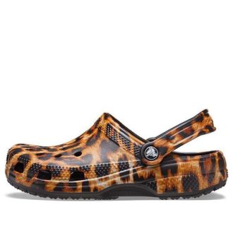 Crocs (WMNS) Sabot clasic Imprimare cu animale Sandale casual de plajă Imprimeu leopard 206676-90L