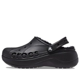 Crocs (WMNS) Sandale de saboți cu căptușire cu platformă Baya „Negru” 208708-001