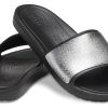 Crocs (WMNS) Sloane Shine Low Slide Flat Casual Black Silver Papuci „Black Silver” 206921-001 Crocs (WMNS) Sloane Shine Low Slide Flat Casual Black Silver Papuci „Black Silver” 206921-001