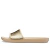 Crocs (WMNS) Sloane Shine Low Slide Minimalist Casual Flat Brown Gold Color Papuci „Brown Gold” 206921-212 Crocs (WMNS) Sloane Shine Low Slide Minimalist Casual Flat Brown Gold Color Papuci „Brown Gold” 206921-212
