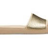 Crocs (WMNS) Sloane Shine Low Slide Minimalist Casual Flat Brown Gold Color Papuci „Brown Gold” 206921-212 Crocs (WMNS) Sloane Shine Low Slide Minimalist Casual Flat Brown Gold Color Papuci „Brown Gold” 206921-212