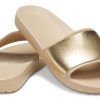 Crocs (WMNS) Sloane Shine Low Slide Minimalist Casual Flat Brown Gold Color Papuci „Brown Gold” 206921-212 Crocs (WMNS) Sloane Shine Low Slide Minimalist Casual Flat Brown Gold Color Papuci „Brown Gold” 206921-212