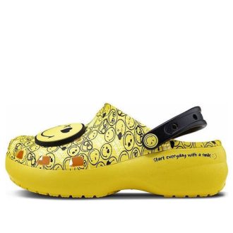 Crocs (WMNS) X Smiley Classic Saboți Talpă groasă Față zâmbitoare nori Sandale Galben Negru 207233-90H