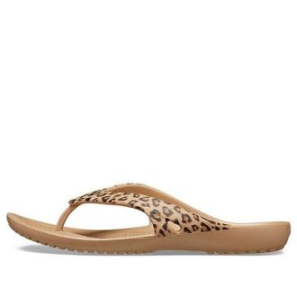 Flip-flops Crocs (WMNS) Kadee ll cu imprimeu leopard maro 206398-98R