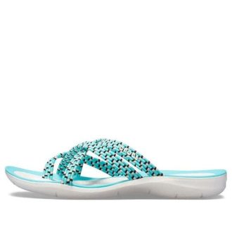 Flip-flops tricotați Crocs (WMNS) Albastru Alb 205728-4DY