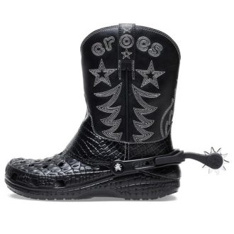 Ghete de cowboy Crocs Classic „Negru” 208695-001