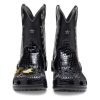 Ghete de cowboy Crocs Classic „Negru” 208695-001