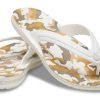 Șlapi Crocs Crocband imprimate „White Tan” 205943-94S