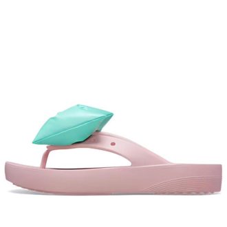 Șlapi Crocs (WMNS) Classic Platform Bow „Pink Teal” 210182-606