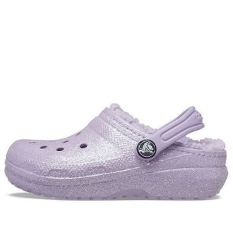 Pantofi Crocs (GS) pentru copii Saboți clasici cu căptușeală cu sclipici „violet” 205937-530