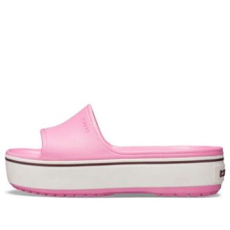 Papuci Crocs Crocband Platform Slide cu talpă groasă roz 205631-6QF