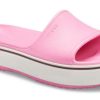 Papuci Crocs Crocband Platform Slide cu talpă groasă roz 205631-6QF
