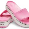 Papuci Crocs Crocband Platform Slide cu talpă groasă roz 205631-6QF
